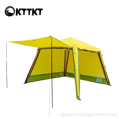 4.8kg yellow outdoor camping Four-sided tent